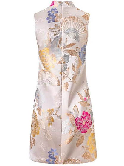 Sabine Embellished Mandarin Mini Dress