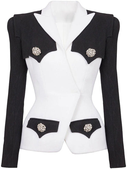Saylor Diamond Block Blazer