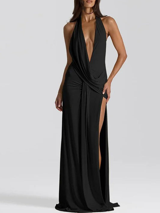 Selena Backless Halter Maxi Dress