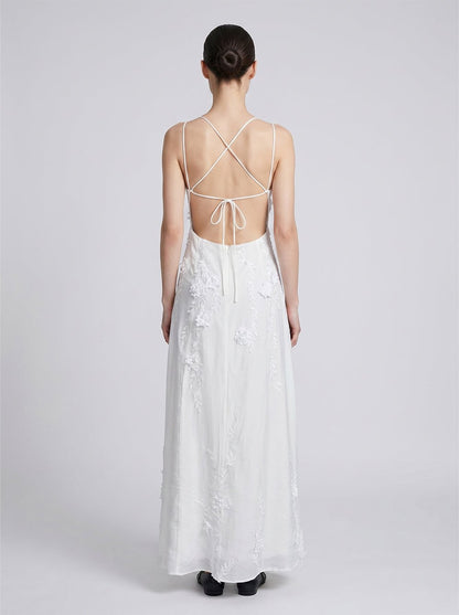 Seraphina Floral Appliqué Maxi Dress