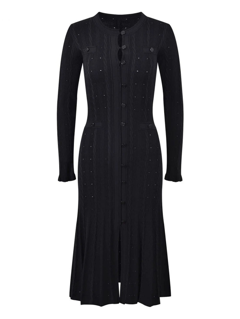 Serenity Buttoned Pleated Midi Dress