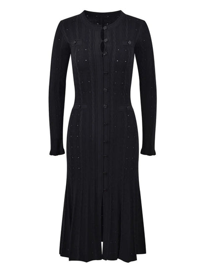 Serenity Buttoned Pleated Midi Dress