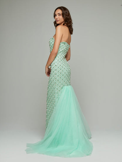 Shareen Bandeau Pearl Beaded Gown