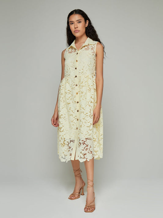 Shawna Sleeveless Lace Midi Dress