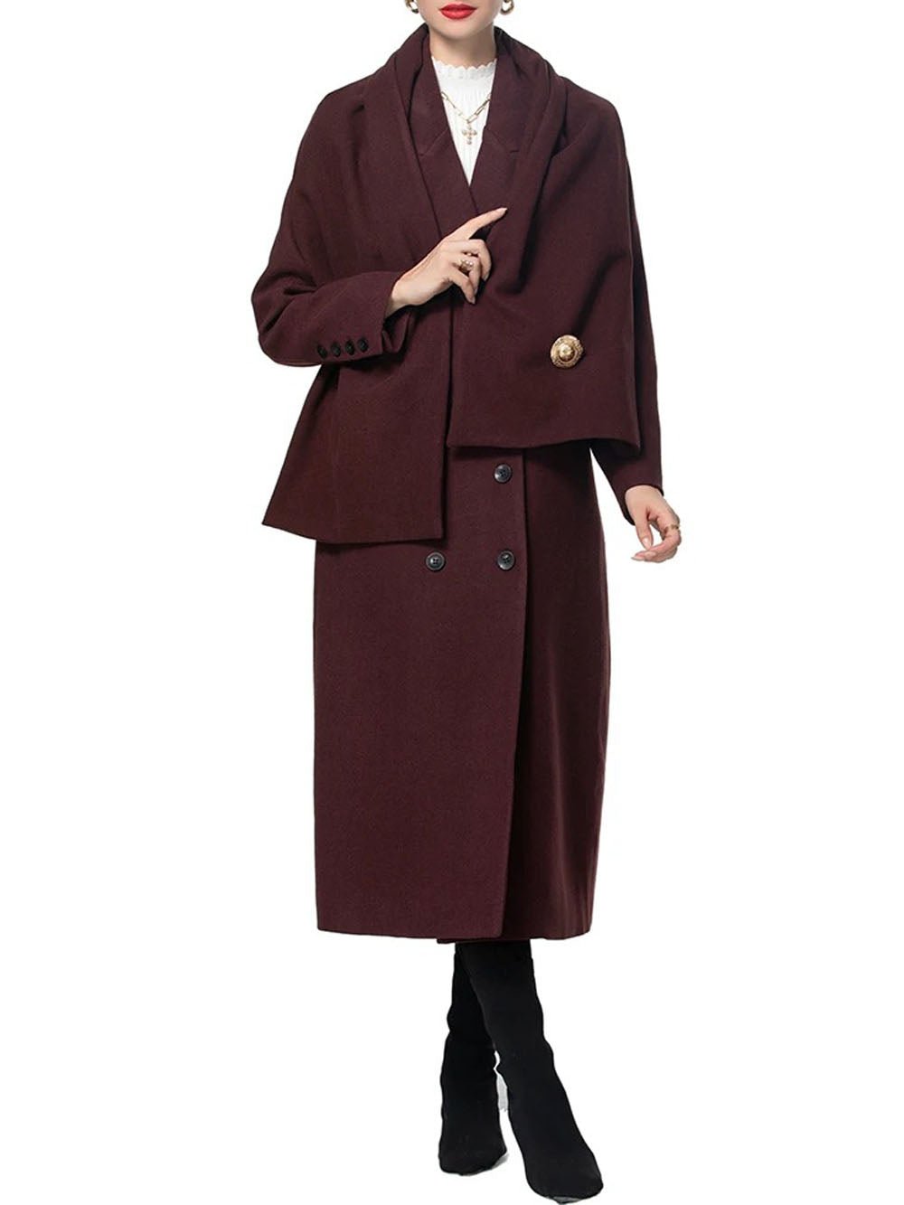 Sienna Double Row Midi Coat