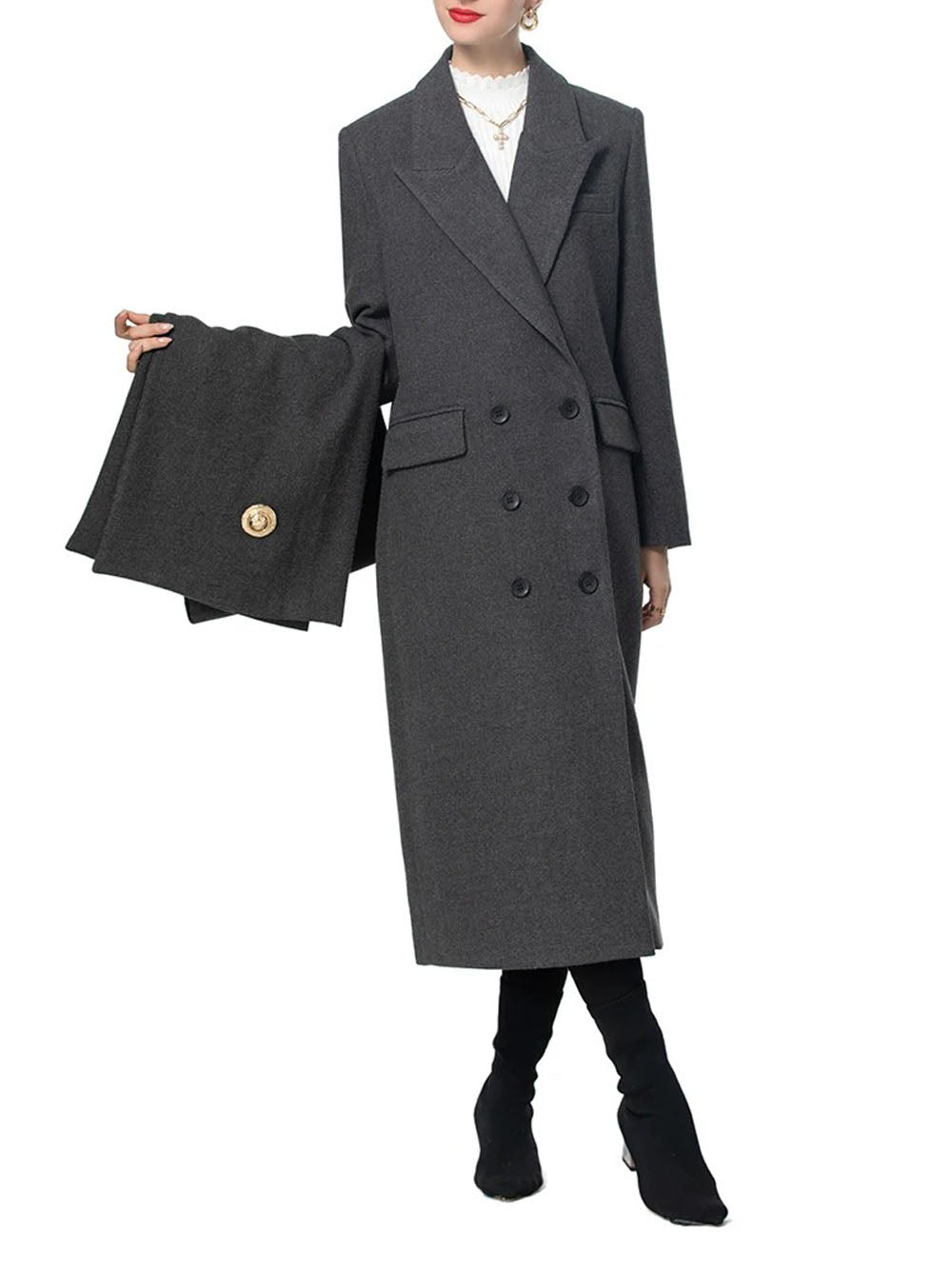 Sienna Double Row Midi Coat