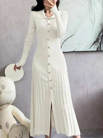 Sofia Hollow Out Slim Midi Sweater