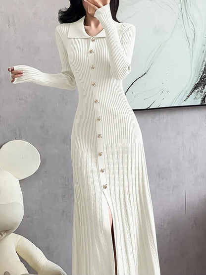 Sofia Hollow Out Slim Midi Sweater