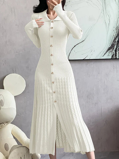 Sofia Hollow Out Slim Midi Sweater