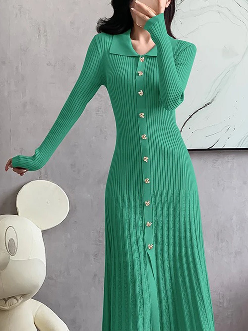 Sofia Hollow Out Slim Midi Sweater