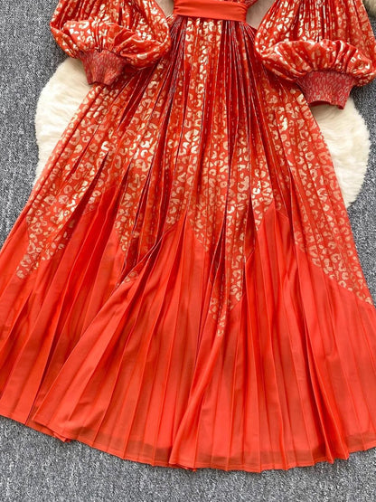 Sofia Lantern Sleeve Midi Dress