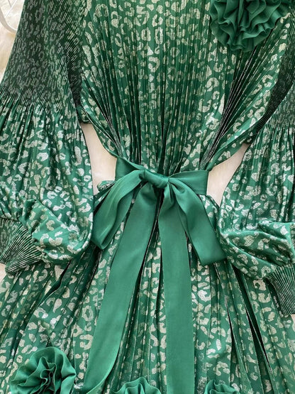 Sofia Lantern Sleeve Midi Dress