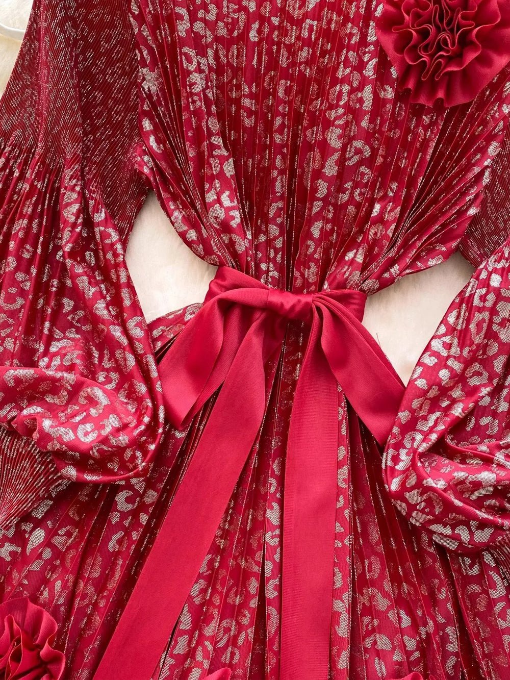 Sofia Lantern Sleeve Midi Dress