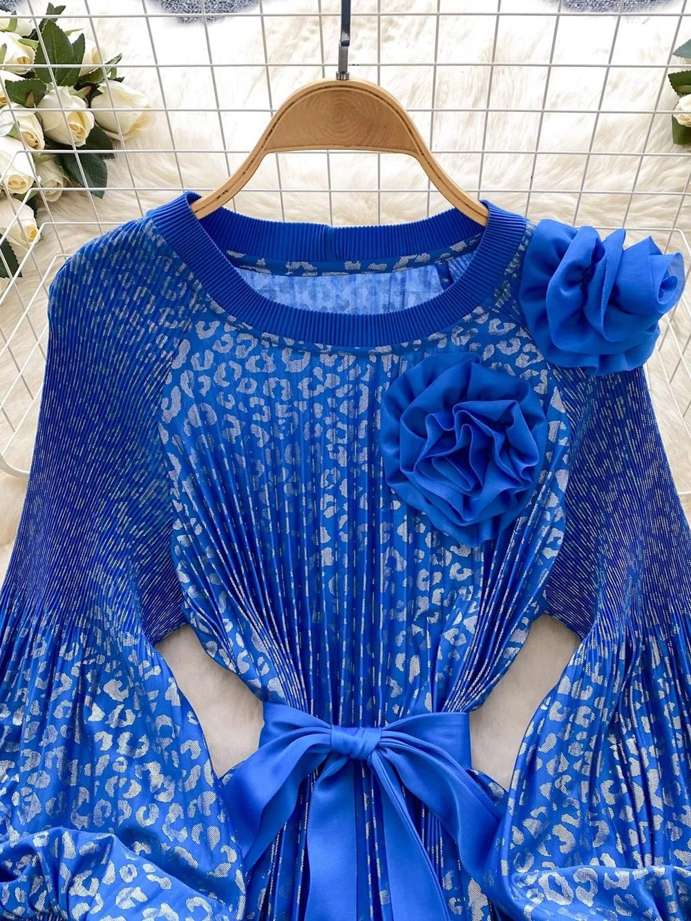 Sofia Lantern Sleeve Midi Dress