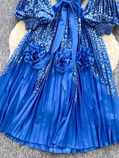 Sofia Lantern Sleeve Midi Dress