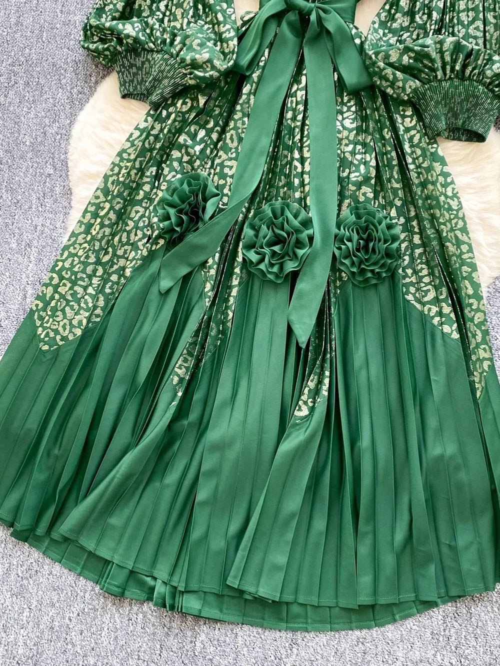 Sofia Lantern Sleeve Midi Dress