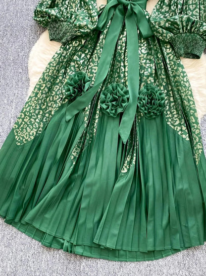 Sofia Lantern Sleeve Midi Dress