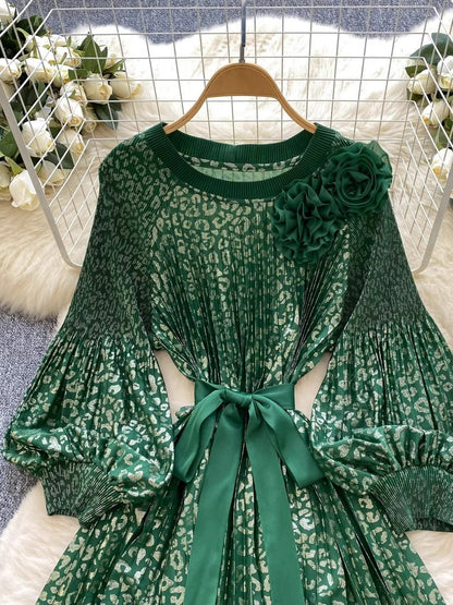 Sofia Lantern Sleeve Midi Dress
