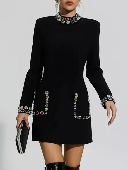 Sophie Diamond Long Sleeve Mini Dress