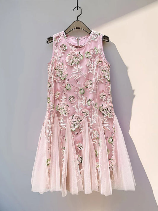 Talia Sequined Floral Tulle Mini Dress | Cora Bellune - image 1