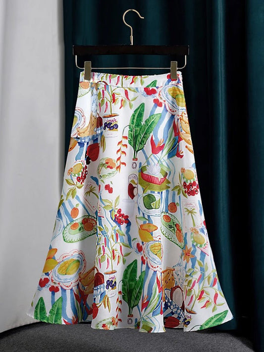 Talia Tropical Print Maxi Skirt | Cora Bellune - image 1