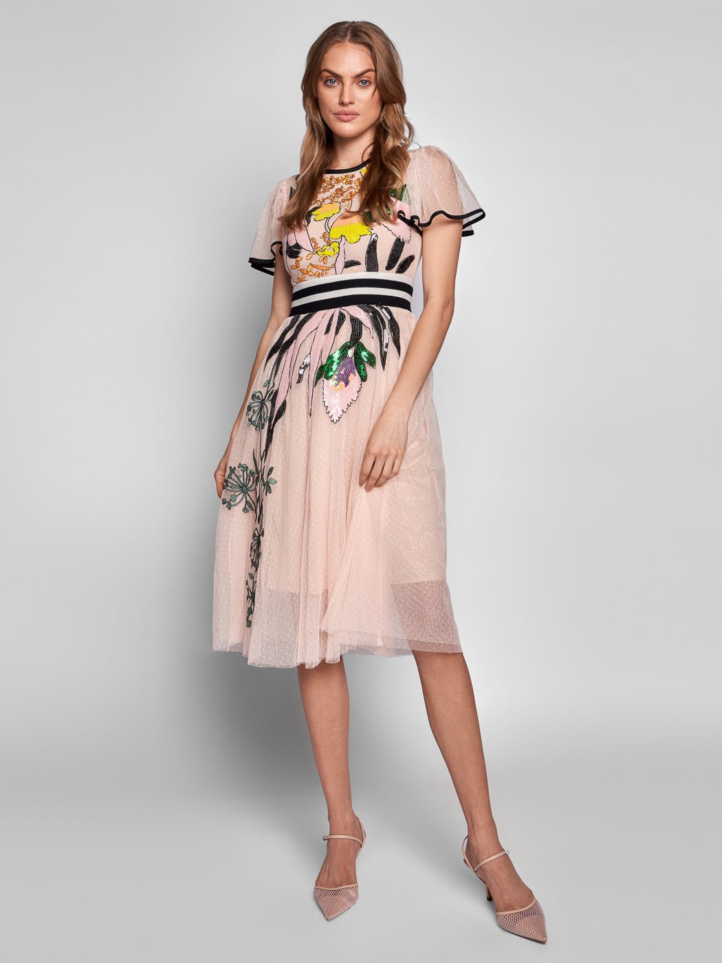 Taylor Sequin Midi Dress