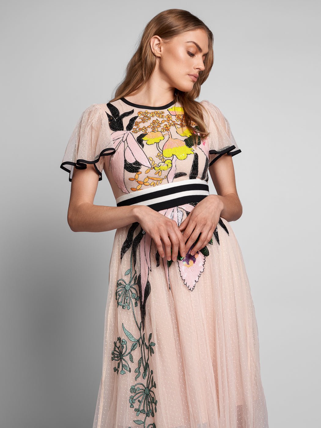 Taylor Sequin Midi Dress