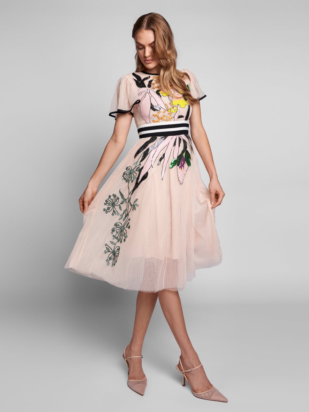 Taylor Sequin Midi Dress