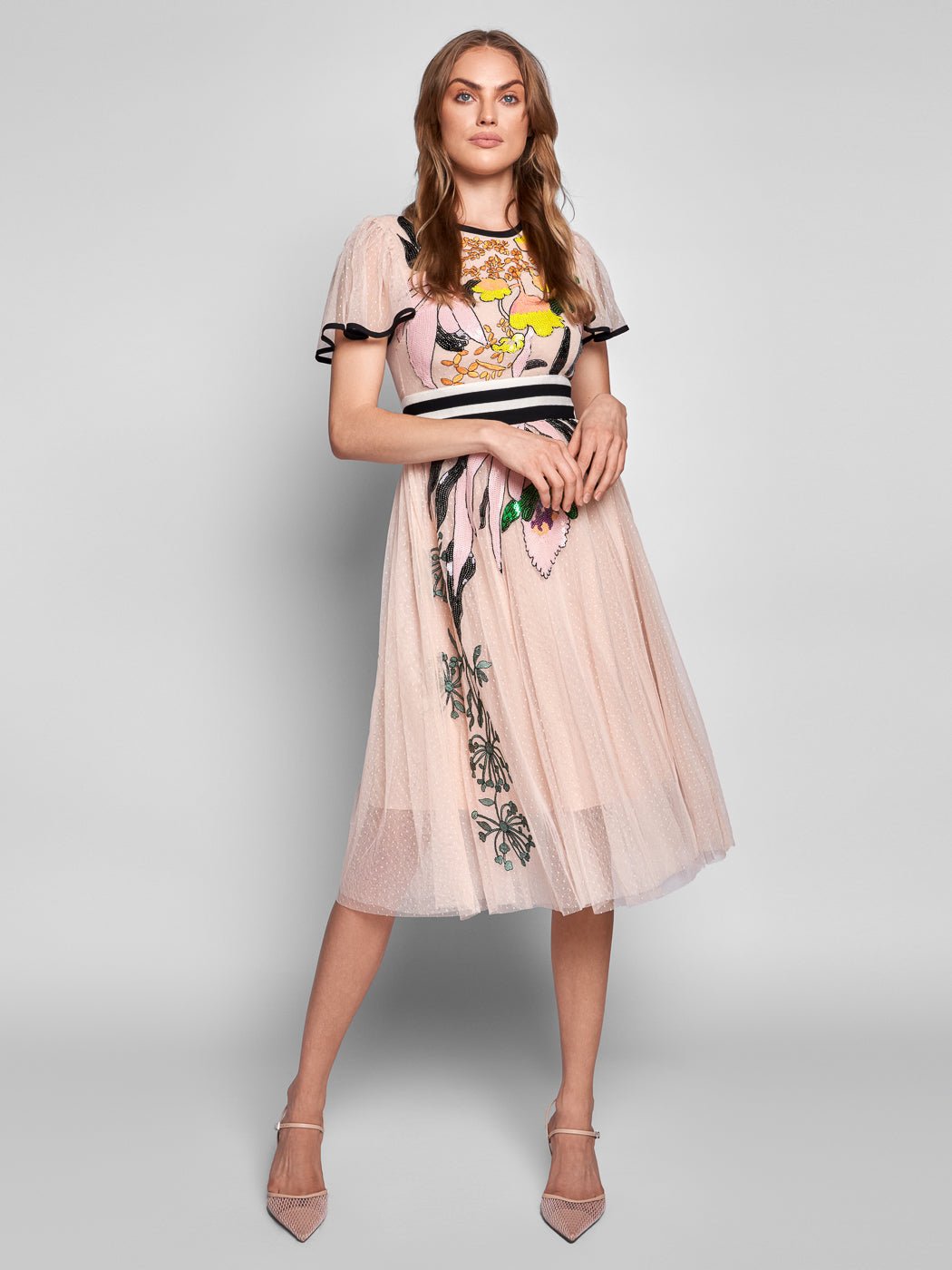 Taylor Sequin Midi Dress