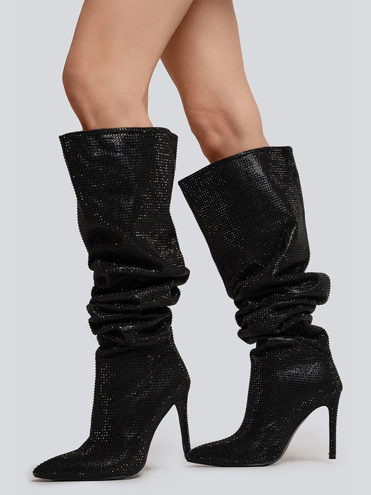 Taylor Sparkle Slouchy Stone Stiletto Boots