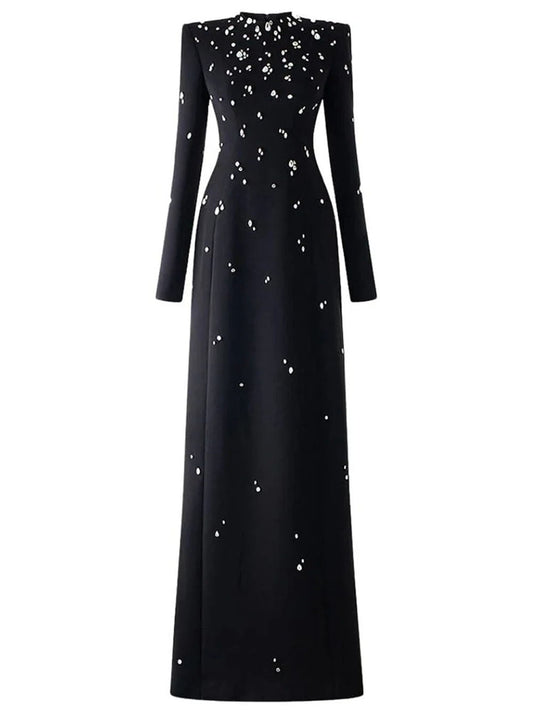 Teagan Rhinestone Diamond Maxi Dress