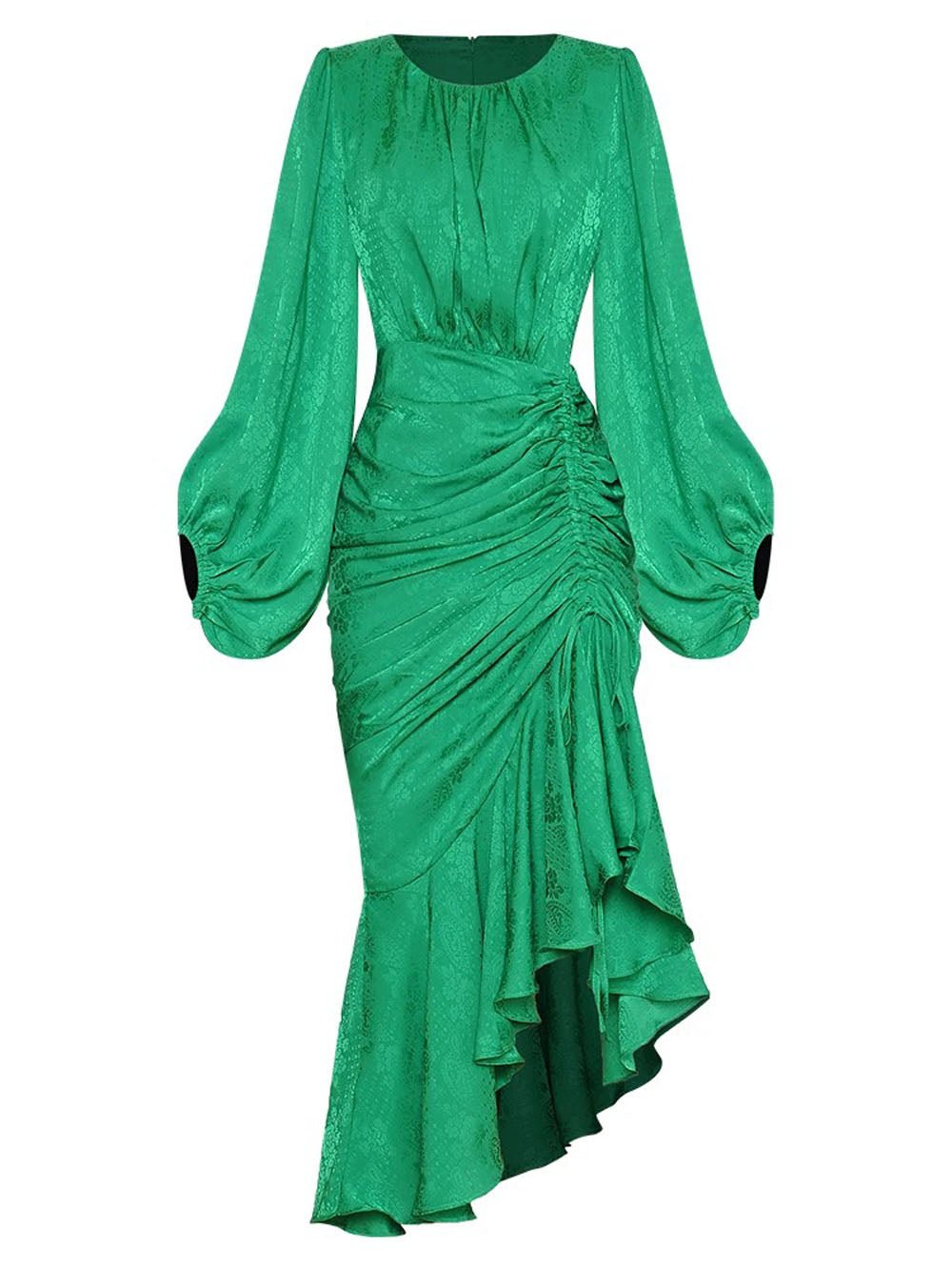 Tina Ruched Asymmetric Midi Dress