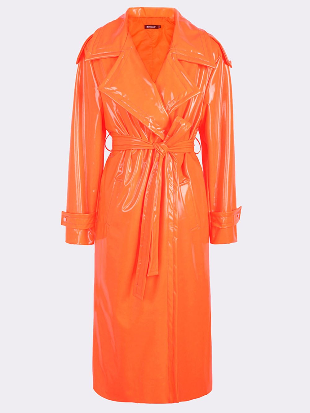 Trevor Leather Trench Coat