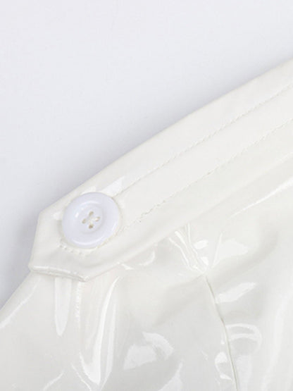 Trevor Leather Trench Coat