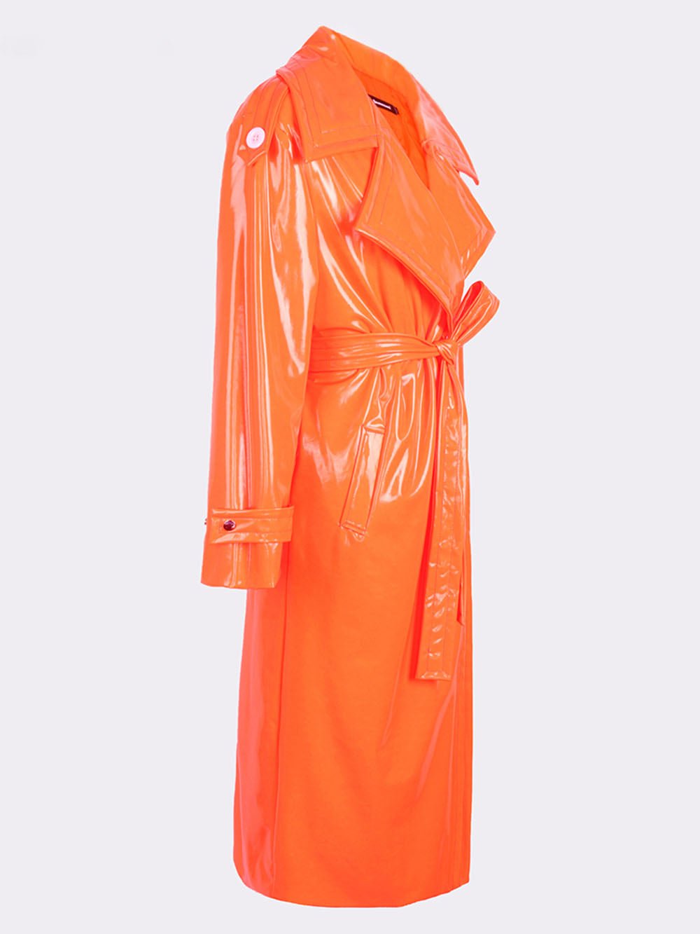 Trevor Leather Trench Coat