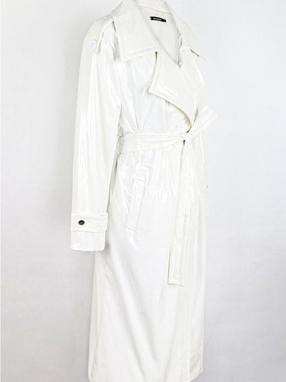 Trevor Leather Trench Coat
