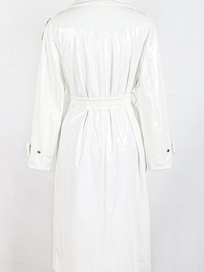 Trevor Leather Trench Coat