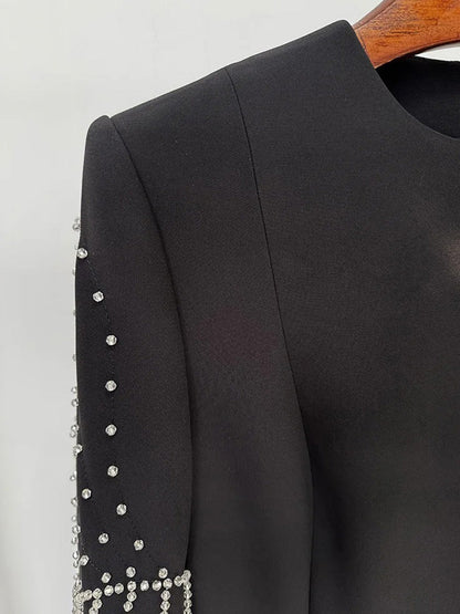 Valentina Beaded Slit Sleeve Gown