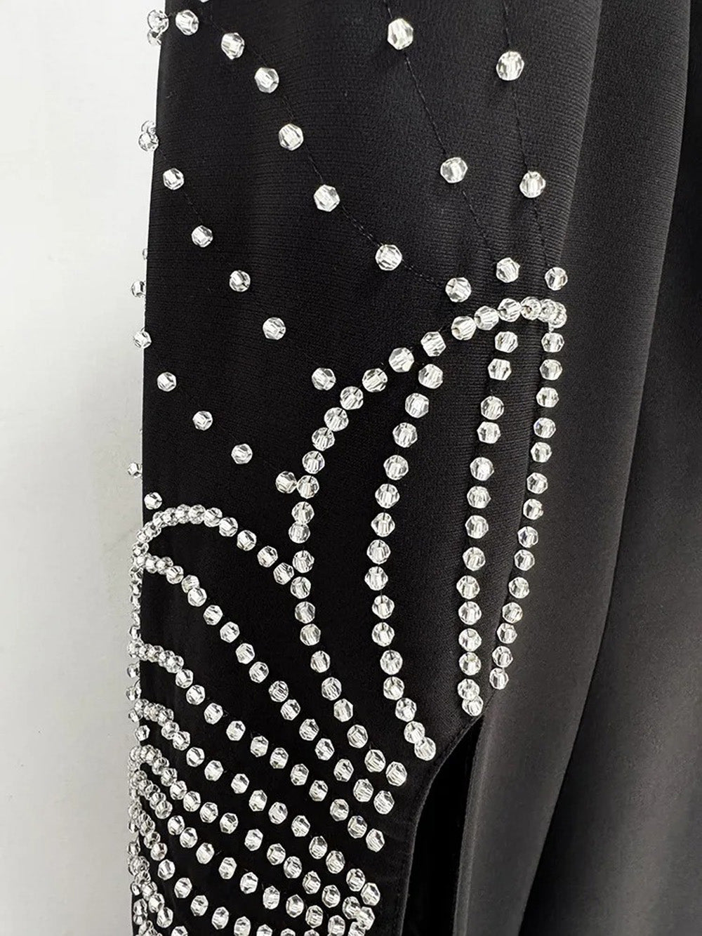 Valentina Beaded Slit Sleeve Gown