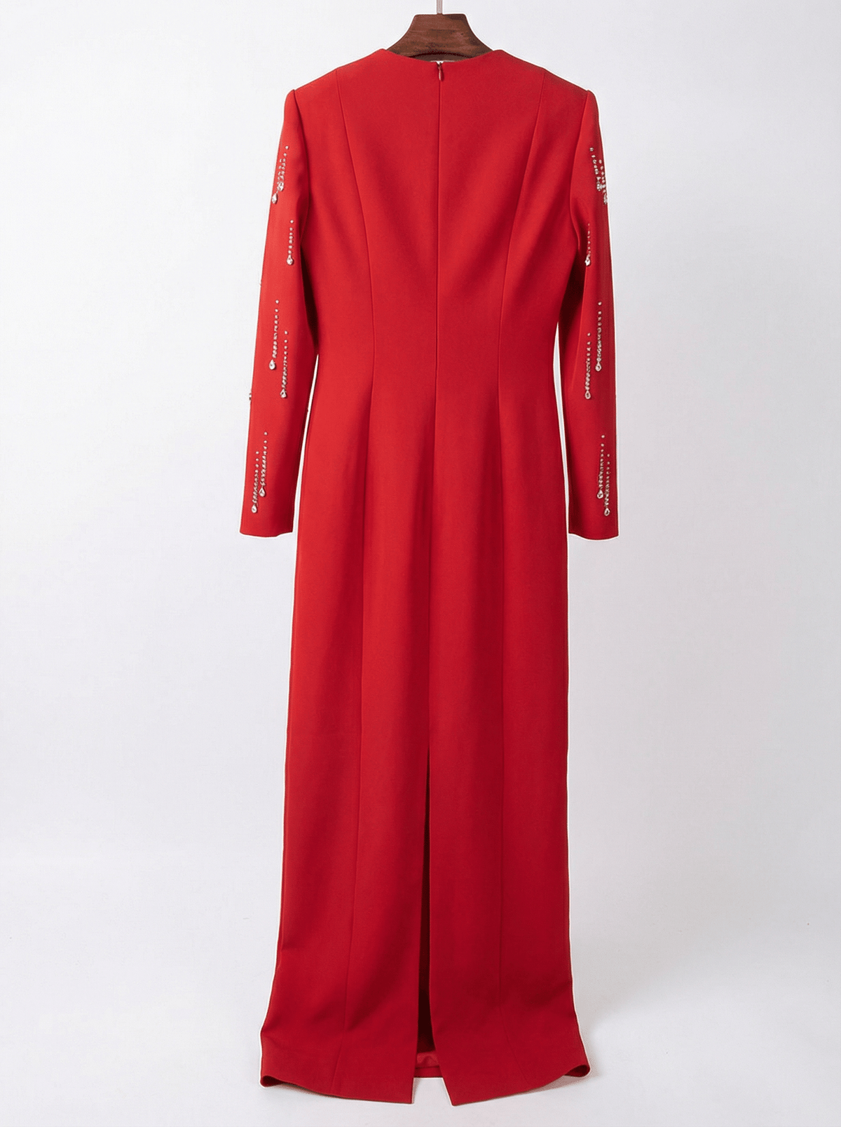 Valentina Crystal Embellished Long Sleeve Maxi Dress