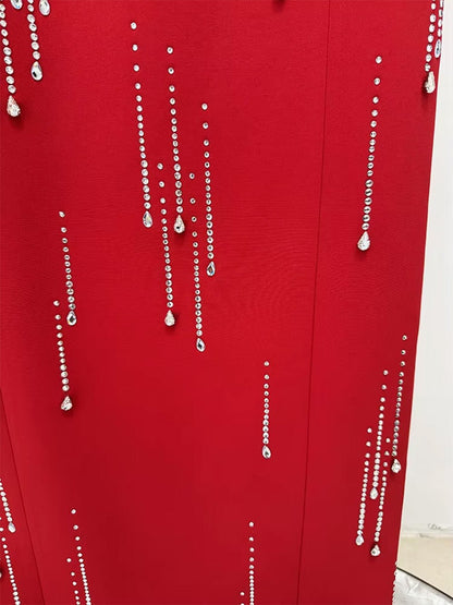 Valentina Crystal Embellished Long Sleeve Maxi Dress