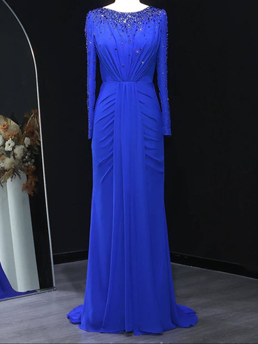 Valentina Draped Embellished Mermaid Gown