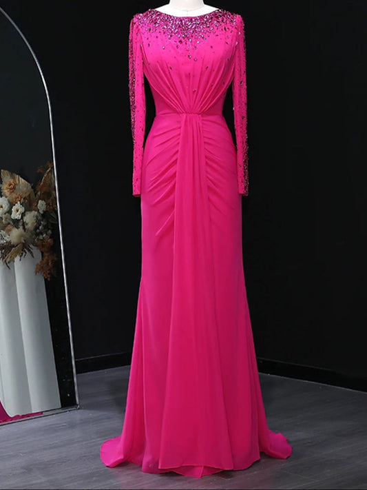 Valentina Draped Embellished Mermaid Gown