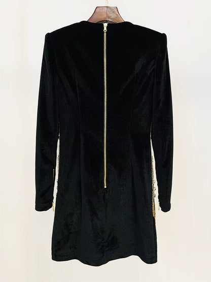 Valentina Velvet Embellished Mini Dress