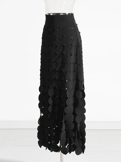 Valerie Hollow Out Tassel Skirt