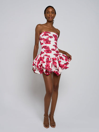 Valery Strapless Floral Mini Dress