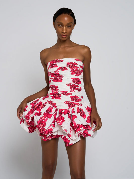 Valery Strapless Floral Mini Dress