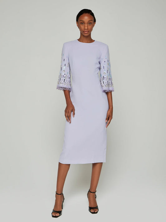 Vesta Embellished Half Sleeve Midi Dress