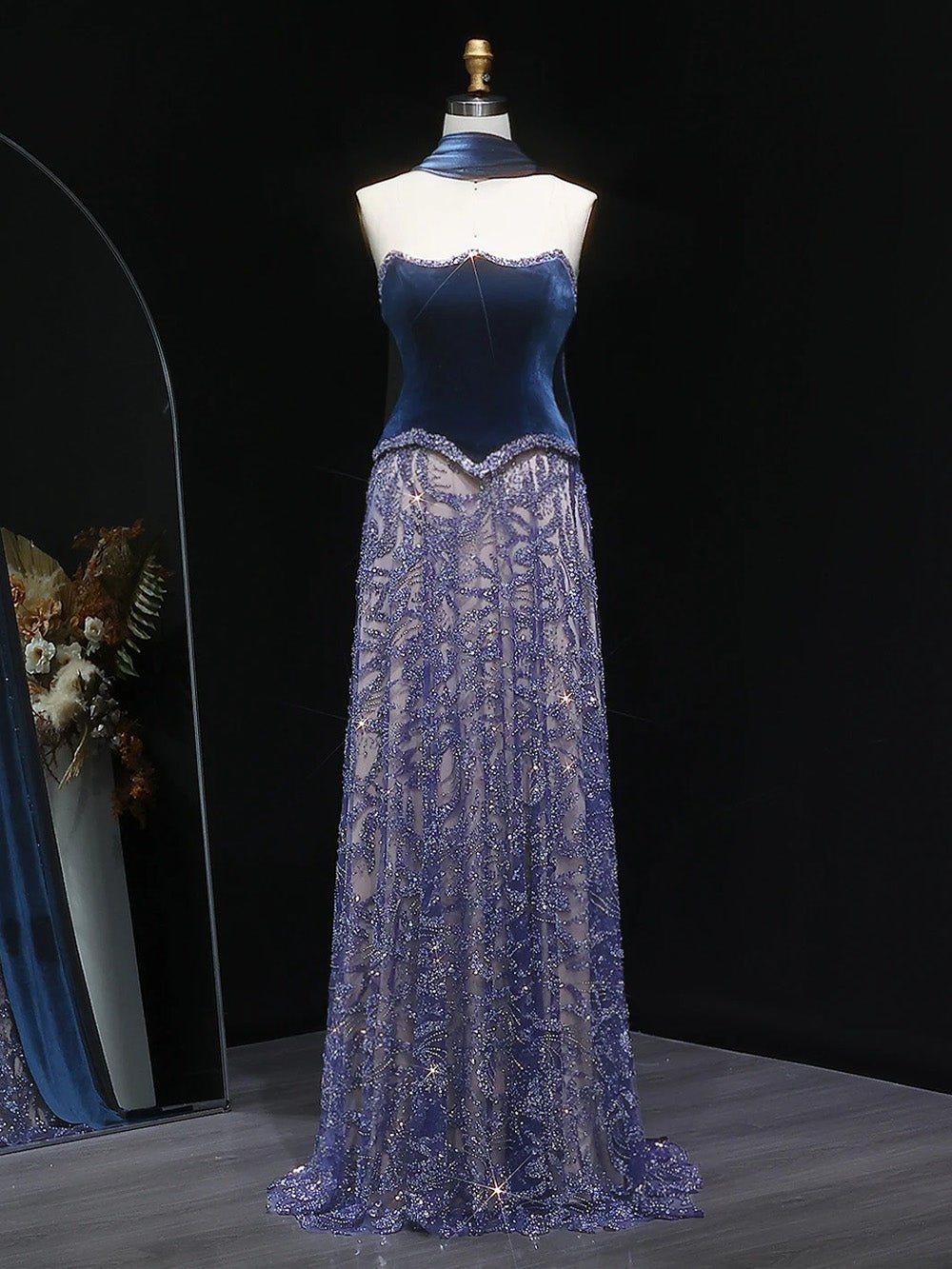 Viviana Velvet Sequin Gown