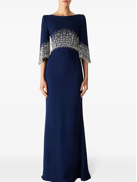 Vivienne Beaded Capelet Maxi Dress